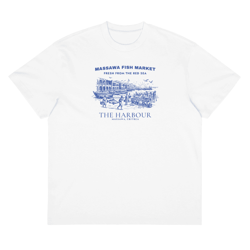 Massawa fish market | Men’s box tee